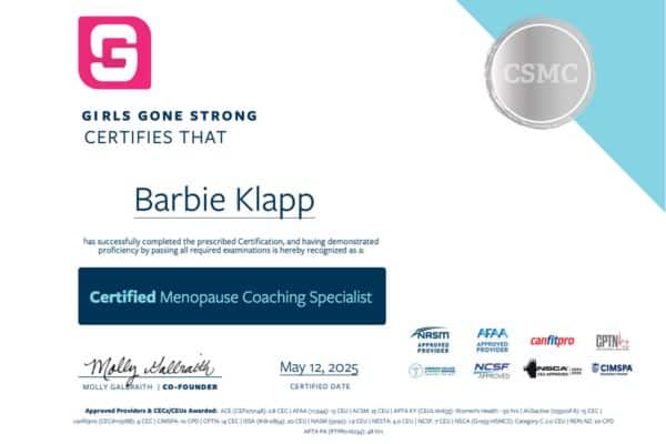 Barbie Klapp- Certified Menopause Coach